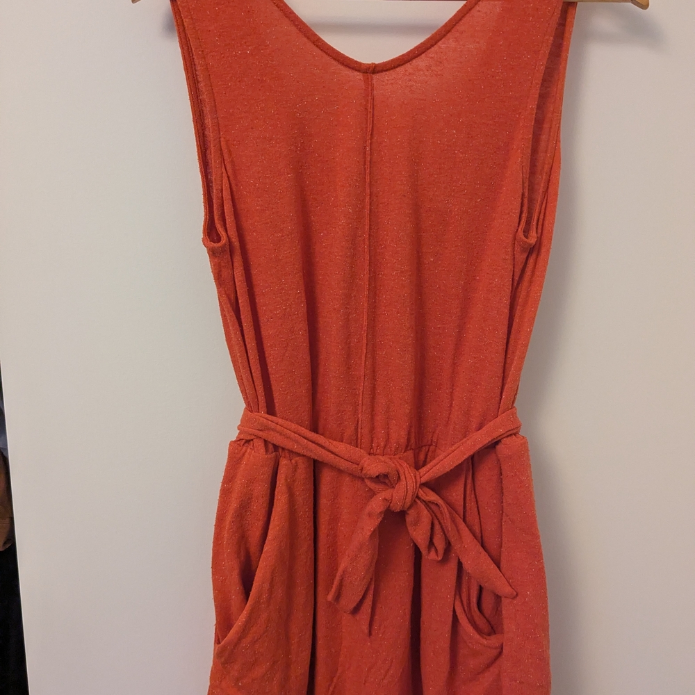 Eve Gravel Mini Romper in Vibrant Orange